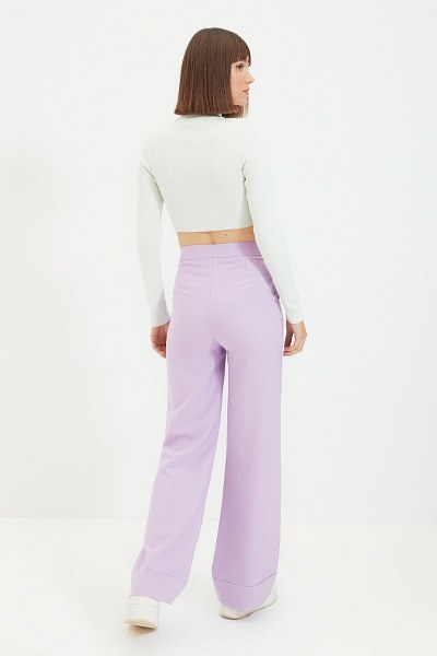 Lila Bol Paça Pantolon